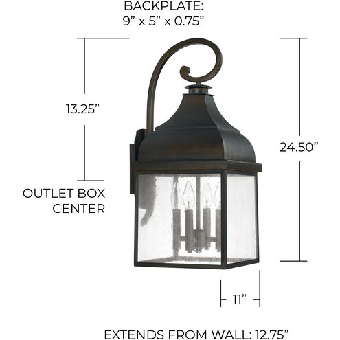 Westridge 4 Light 25 inch Old Bronze Outdoor Wall Lantern
