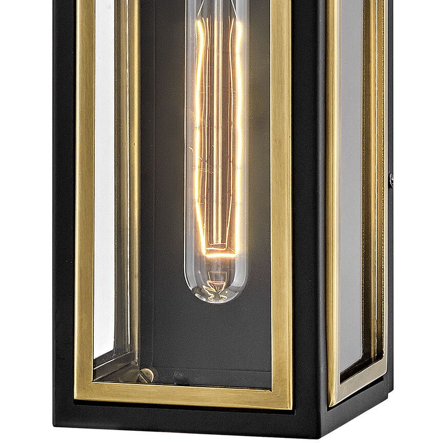 Shaw 6.5 inch Black with Heritage Brass Indoor Wall Sconce Wall Light