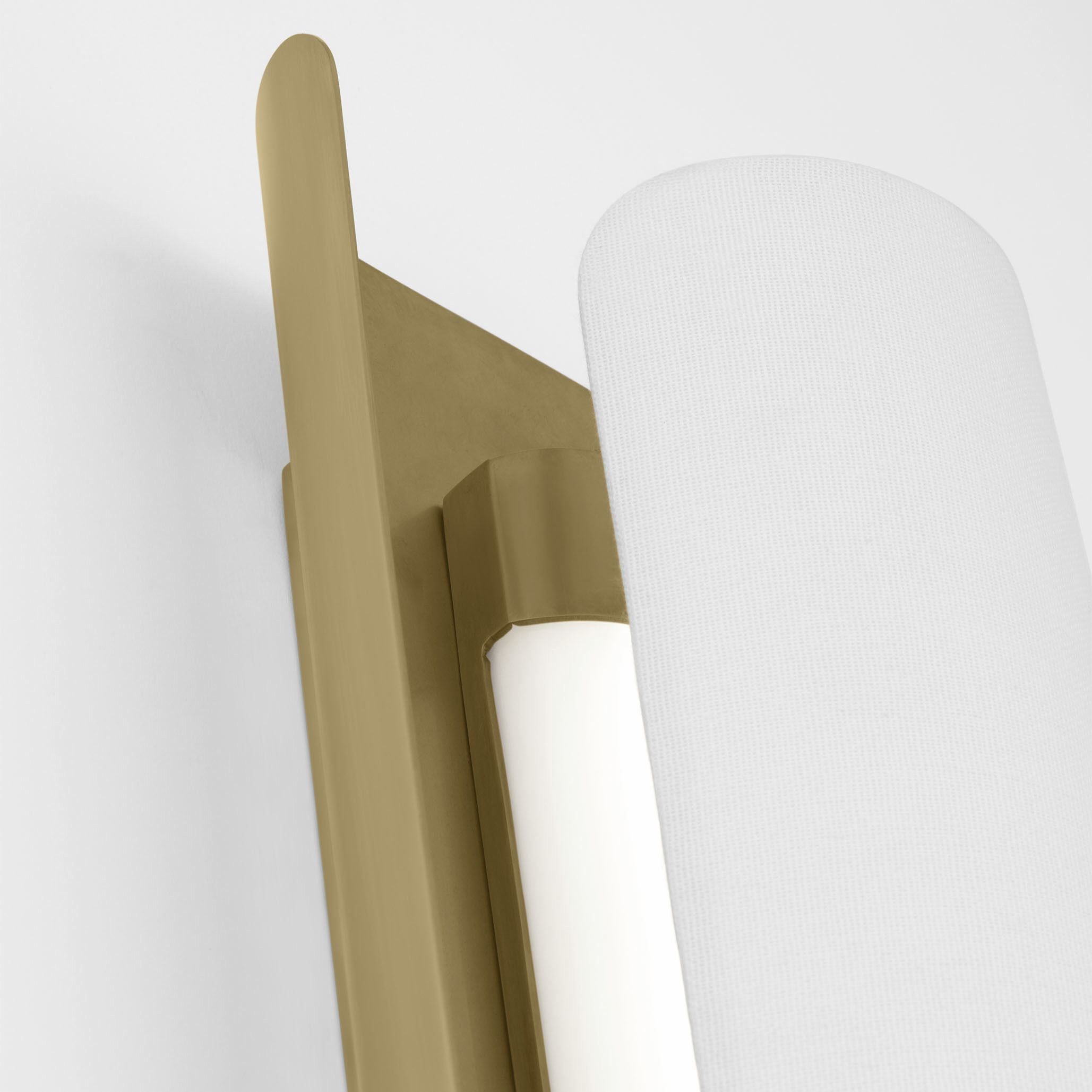 Windsor Smith Penumbra LED 6 inch Hand-Rubbed Antique Brass and Linen Sconce Wall Light