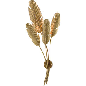 Tropical 4 Light 20 inch Vintage Brass Wall Sconce Wall Light