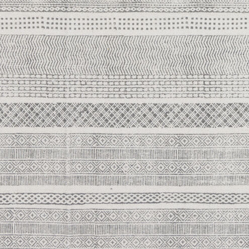 Idina 120 X 96 inch Charcoal/Off-White Handmade Rug, Cotton
