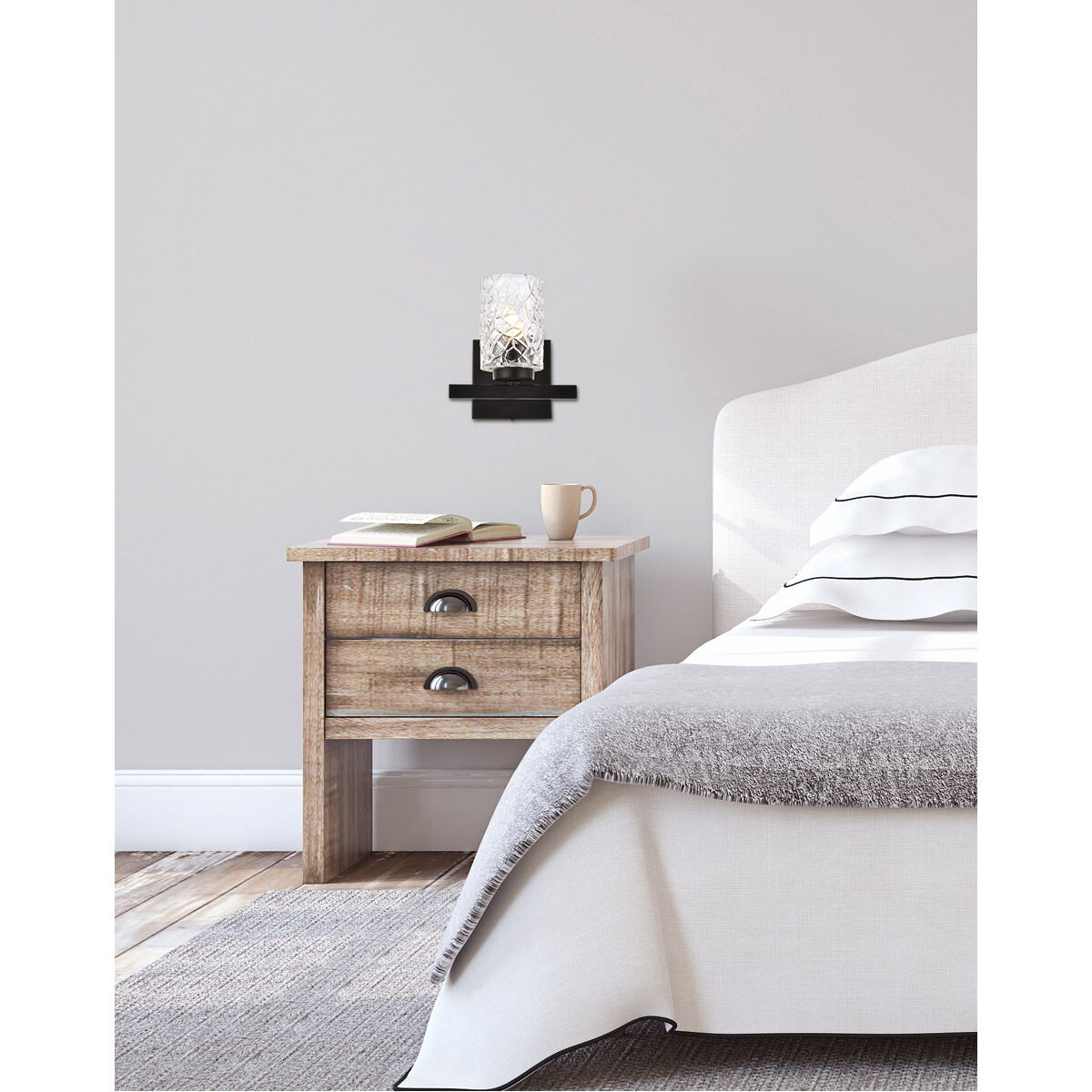 Cassie 1 Light 8 inch Black Bath Sconce Wall Light