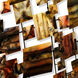 Reflective Montage Bronze-Silver-and Gold Torched Metal Wall Art