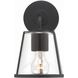 Fulton Bath Sconce Wall Light in Black, Clear