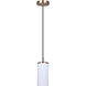 Kinslea 1 Light 4.75 inch Gold Pendant Ceiling Light in White Glass