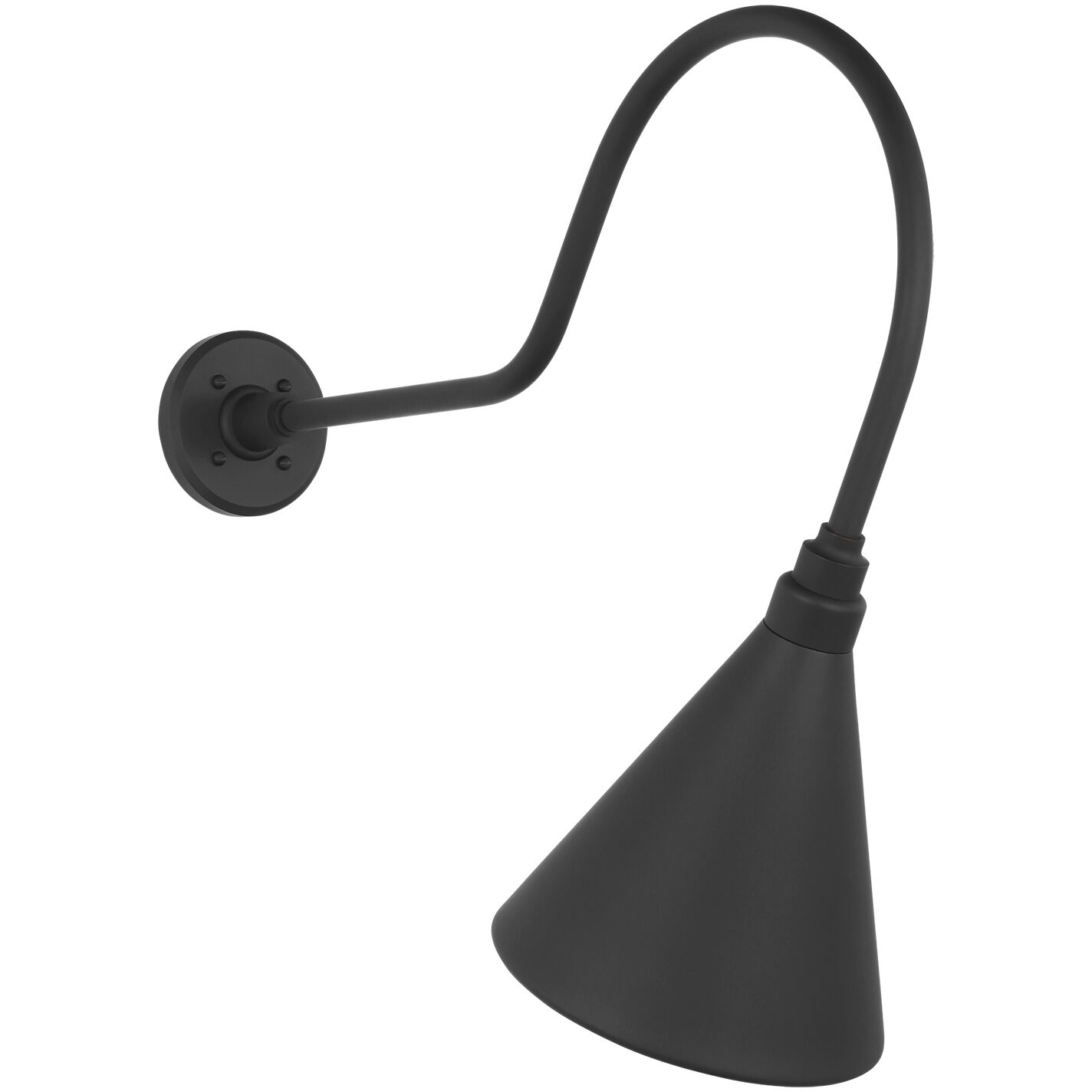 Thomas O'Brien Academy Barn Light LED 23.25 inch Matte Black Angled Flynn Barn Light in 9" Matte Black Conical Savannah Shade