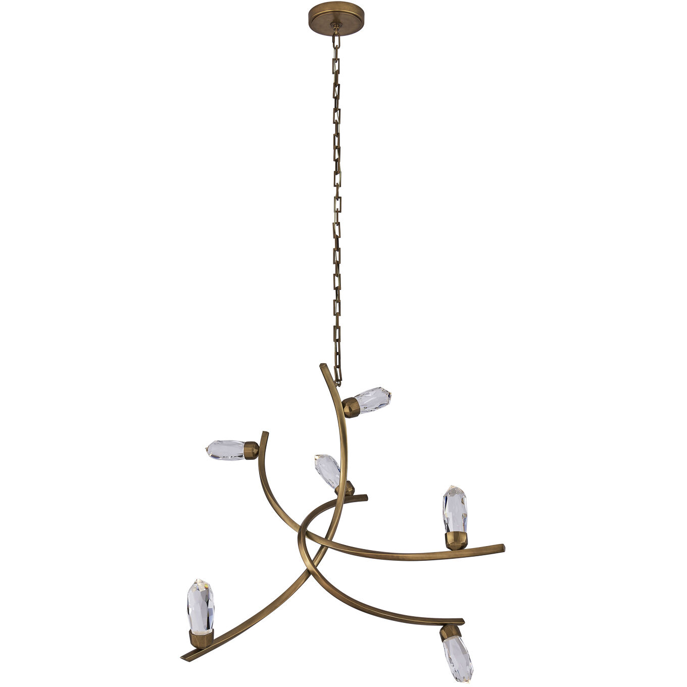 Bilancia LED 36 inch True Brass Chandelier Ceiling Light