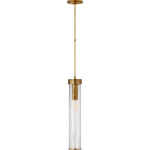 Kelly Wearstler Liaison 1 Light 3.5 inch Antique-Burnished Brass Pendant Ceiling Light in Crackle Glass