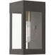 Barrett 1 Light 9.75 inch Bronze with Antique Brass Candle Outdoor Wall Lantern