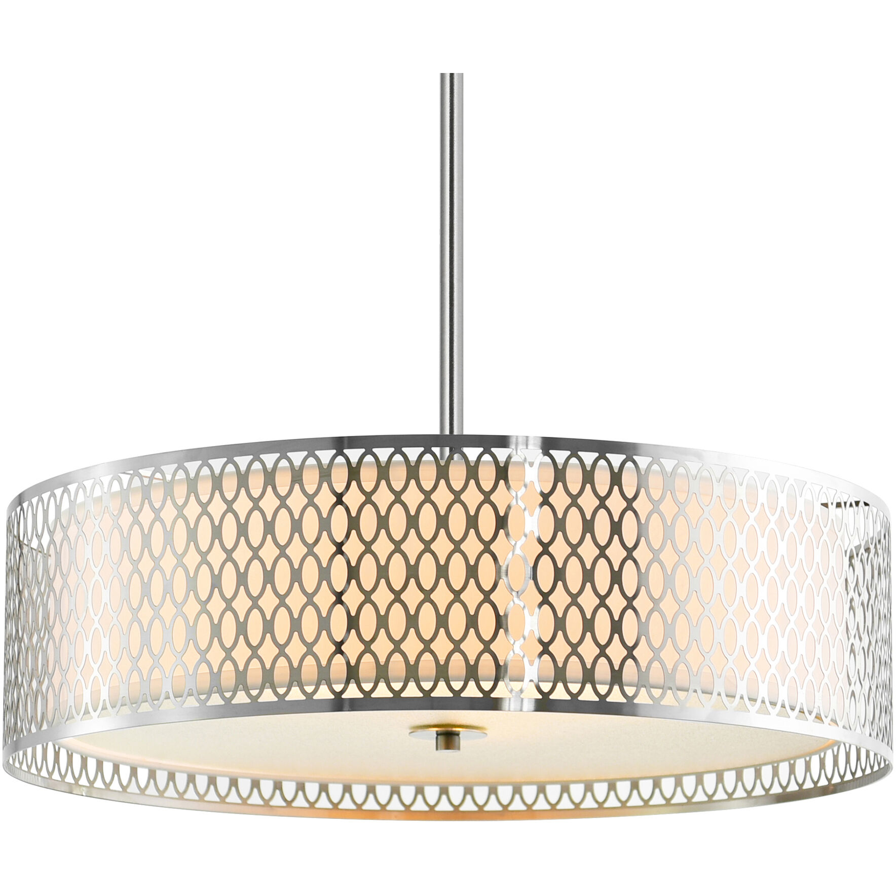 Mikayla 5 Light 22 inch Satin Nickel Drum Shade Chandelier Ceiling Light