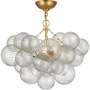Julie Neill Talia LED 24 inch Gild and Clear Swirled Glass Semi-Flush Mount Ceiling Light, Small
