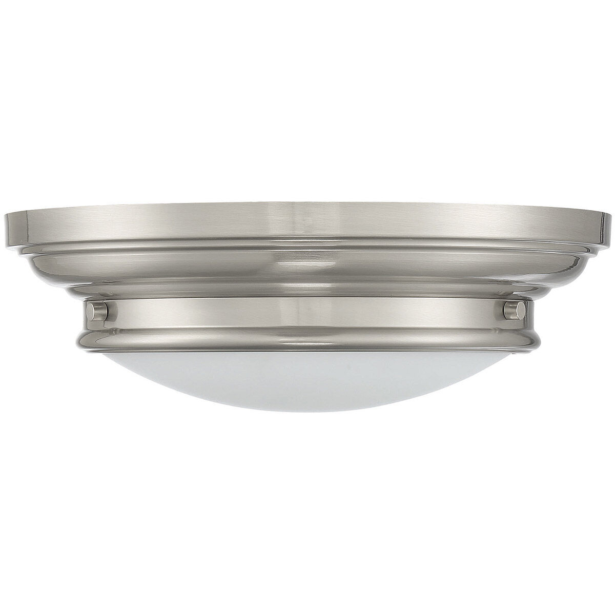 Transitional 2 Light 13 inch Brushed Nickel Flush Mount Ceiling Light