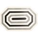 Octagonal Striped 11.5 X 7.5 inch White with Black Box, Set of 2