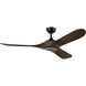 Mylo 60 inch Satin Black with Aged Walnut Blades Ceiling Fan