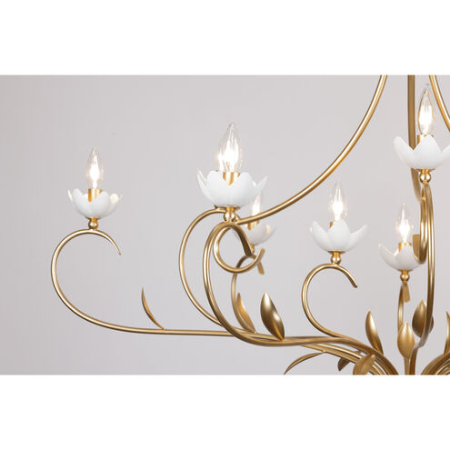 Muse 12 Light 52.5 inch French Gold and White Cashmere Chandelier Ceiling Light