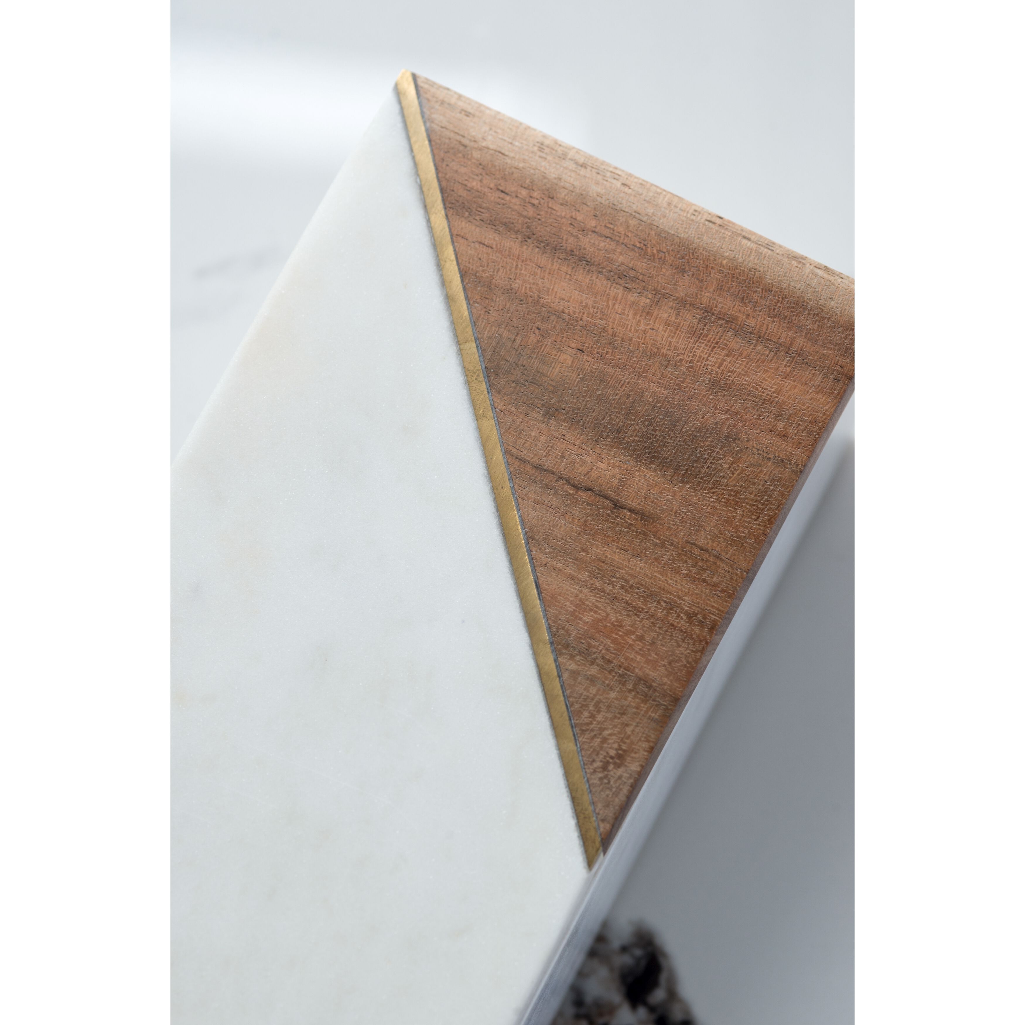 Anita 3.9 inch White/Brown Marble Boxes