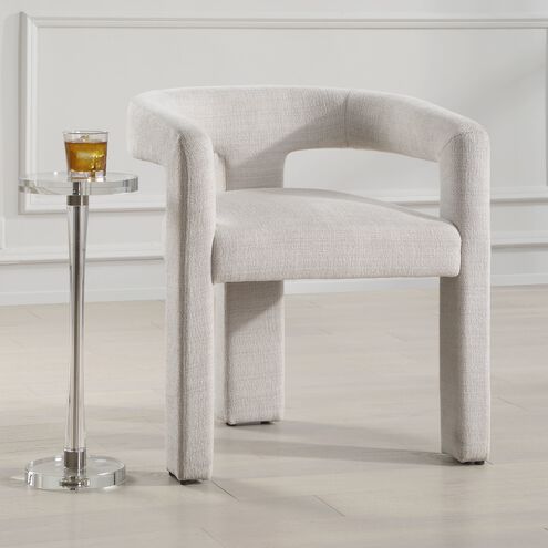 Perspective Ecru Polyester Fabric Dining Chair