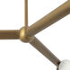 Reese 41 inch Vintage Brass Chandelier Ceiling Light in Amber Glass