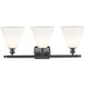 Ballston Ballston Cone LED 28 inch Oil Rubbed Bronze Bath Vanity Light Wall Light in Matte White Glass