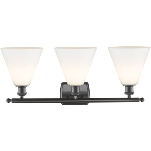 Ballston Ballston Cone LED 28 inch Oil Rubbed Bronze Bath Vanity Light Wall Light in Matte White Glass