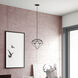 Knox 1 Light 11 inch Shiny Black with Polished Chrome Accents Pendant Ceiling Light