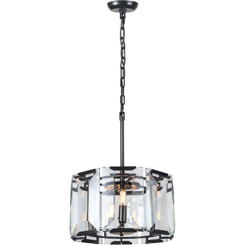 Monaco 4 Light 17 inch Flat Black Pendant Ceiling Light, Urban Classic