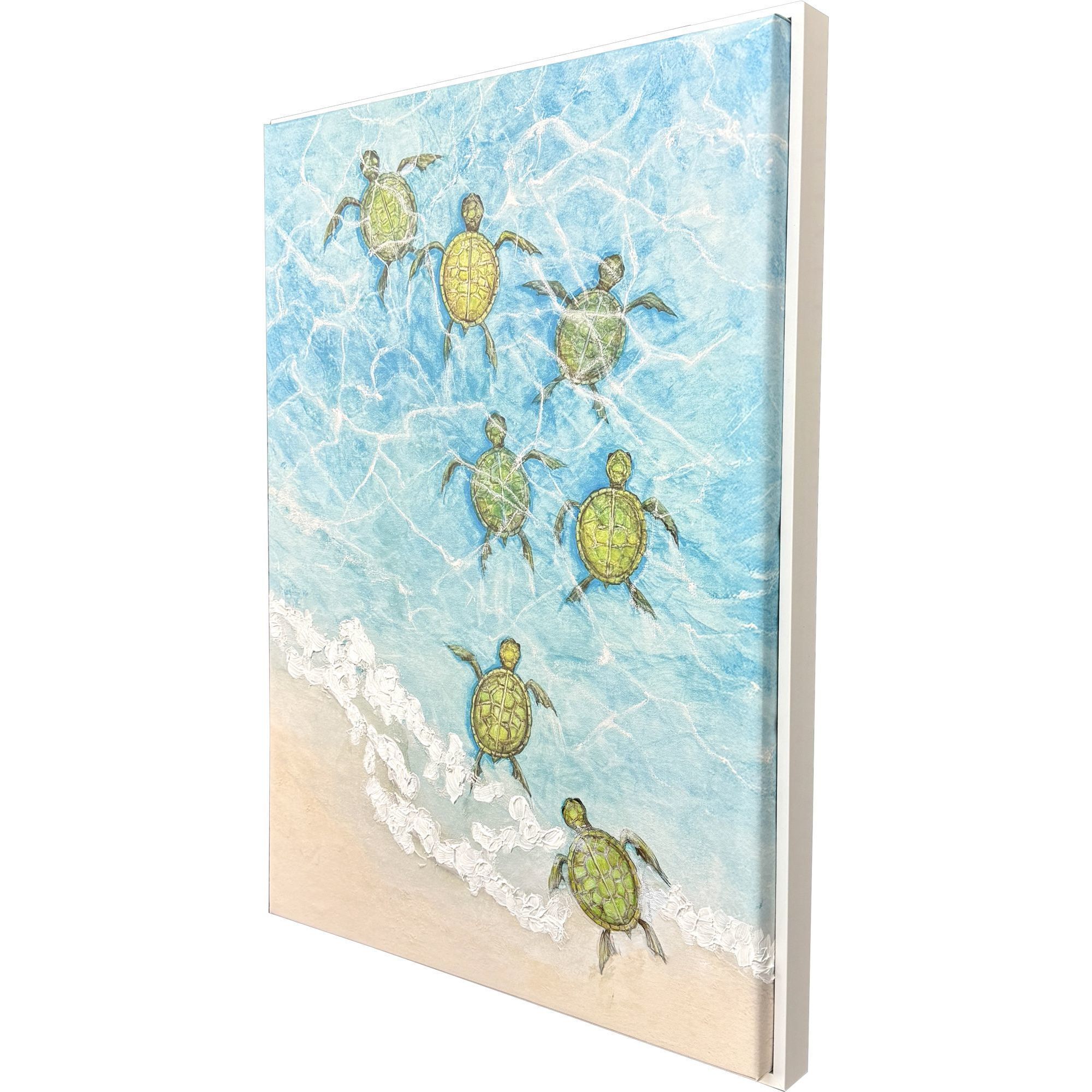 Swimming Turtles Blue and Beige and Green and Multi Canvas, Propac