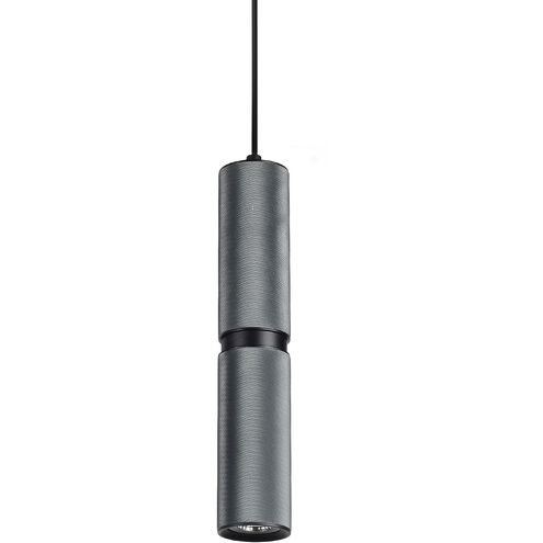 Cicada 3 inch Knurled Dark Grey With Black Accents Pendant Ceiling Light