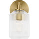 C&M by Chapman & Myers Barstow 1 Light 4.5 inch Burnished Brass Bath Vanity Wall Light