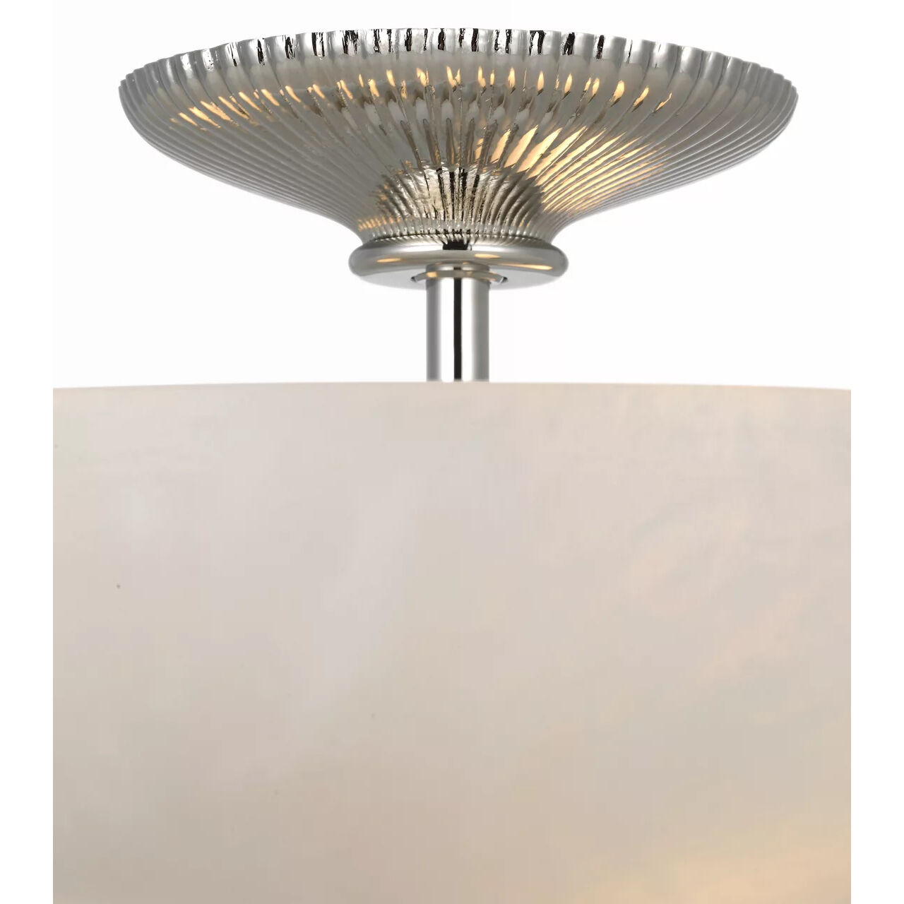 AERIN Pascal LED 14 inch Polished Nickel Bowl Semi-Flush Mount Ceiling Light