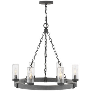 Open Air Sawyer LED 24 inch Aged Zinc with Distressed Black Outdoor Hanging