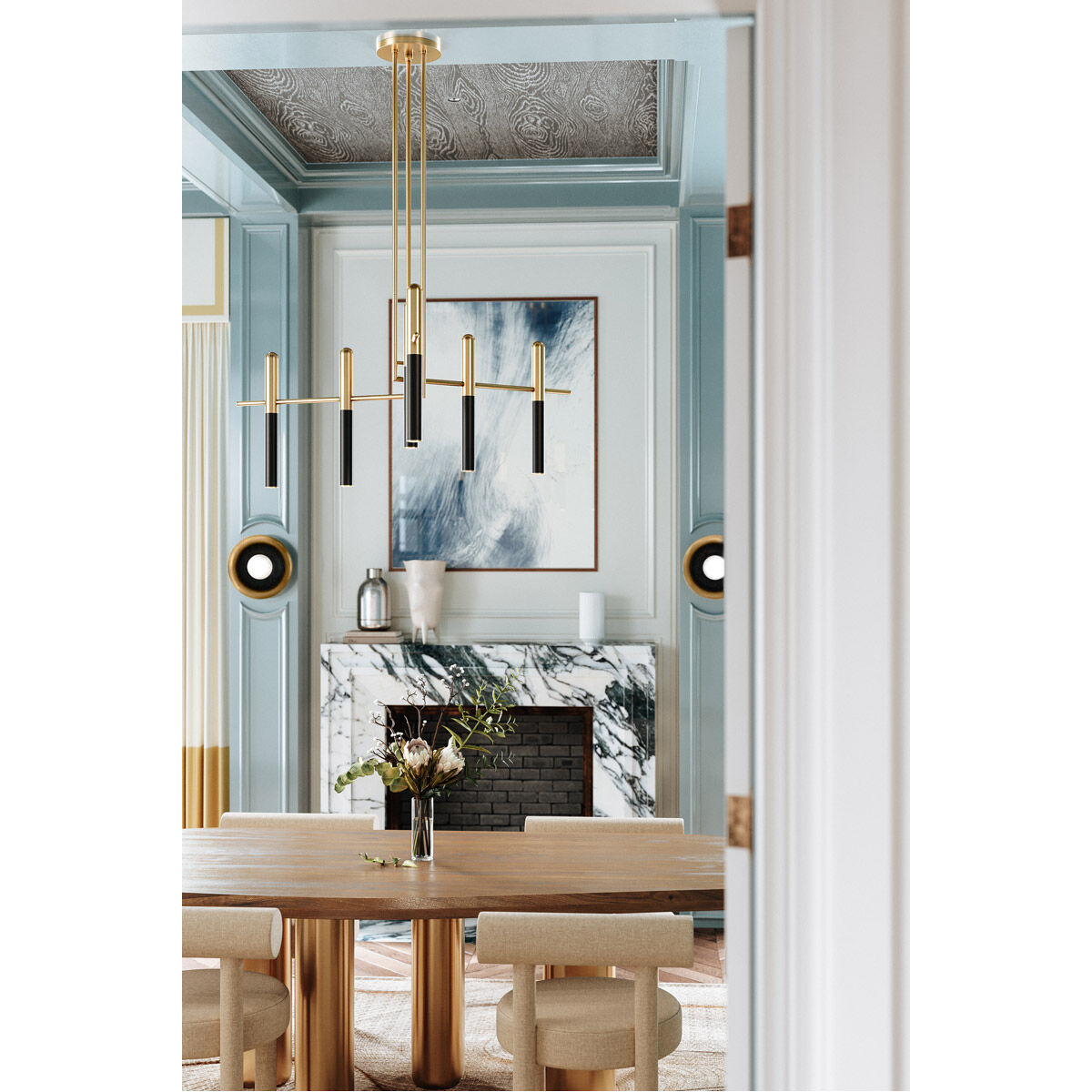 Thurston LED 56.75 inch Aged Old Bronze Chandelier Ceiling Light