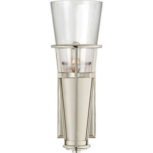Thomas O'Brien Robinson 1 Light 4.25 inch Polished Nickel Single Bath Sconce Wall Light in Clear Glass