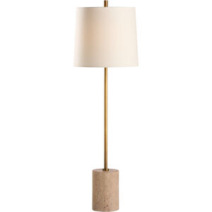 Lambeth 25.5 inch 100.00 watt White/Cream and Gold Table Lamp Portable Light