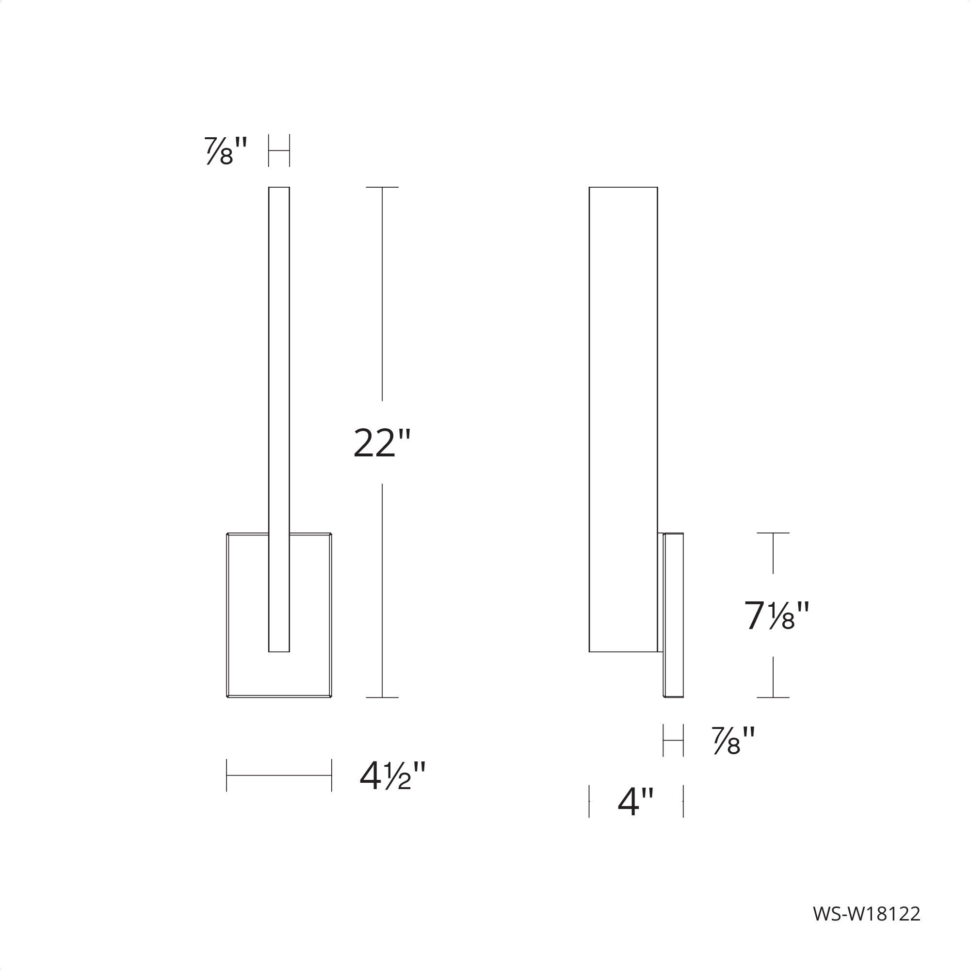Mako LED 22 inch Black Outdoor Wall Light in 3000K