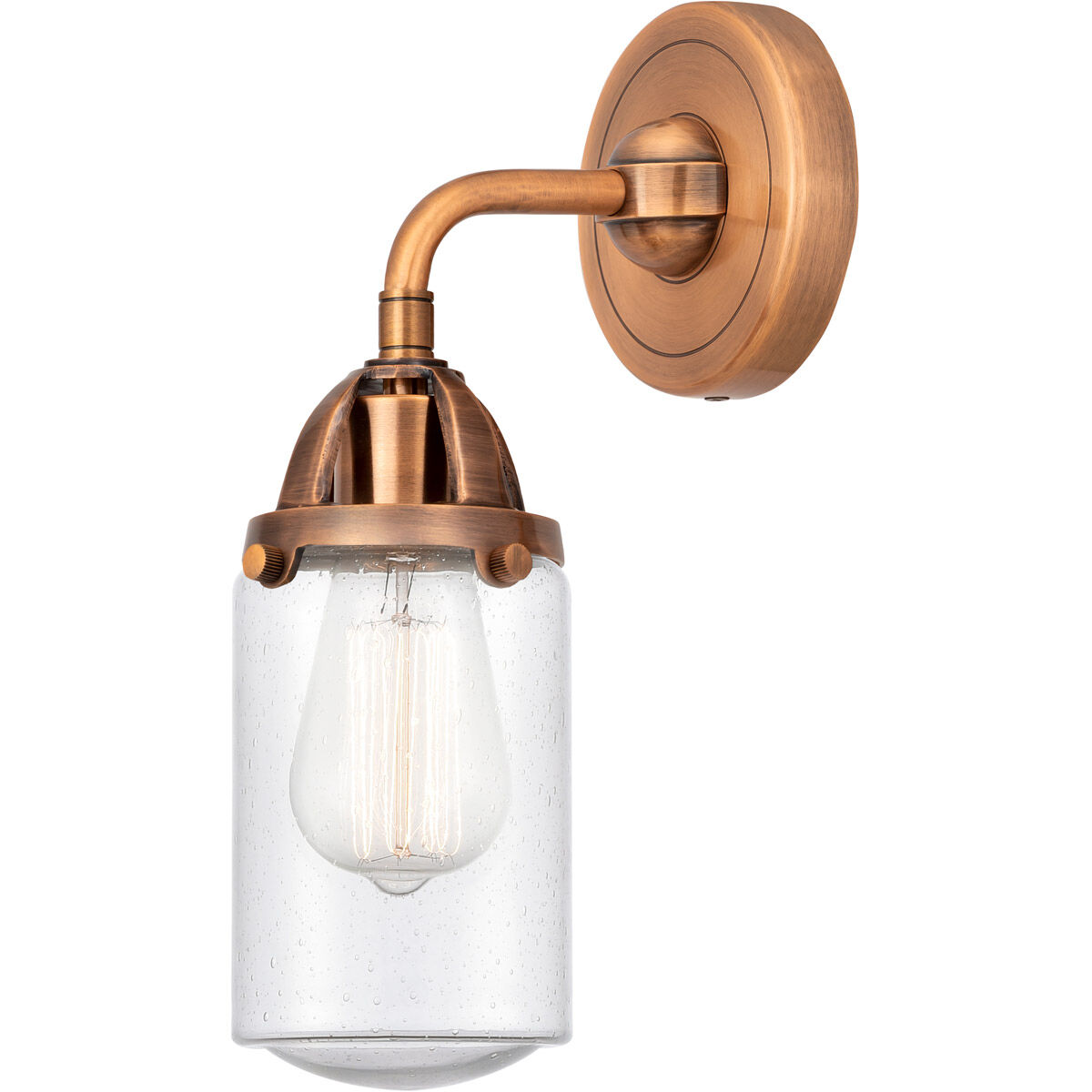 Nouveau 2 Dover 1 Light 5 inch Antique Copper Sconce Wall Light in Seedy Glass