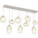 Misto 9 Light Beige Silver Linear Pendant Ceiling Light in Metallic Beige Silver, Misto Amber, Multi-Port