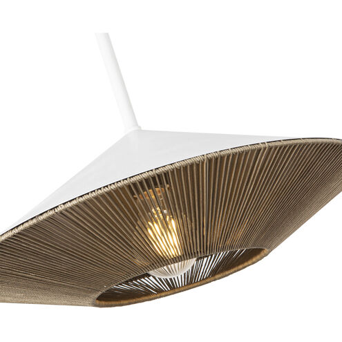 Alora Mood Daphne 1 Light 15 inch White and Brown Cotton Rope Pendant Ceiling Light