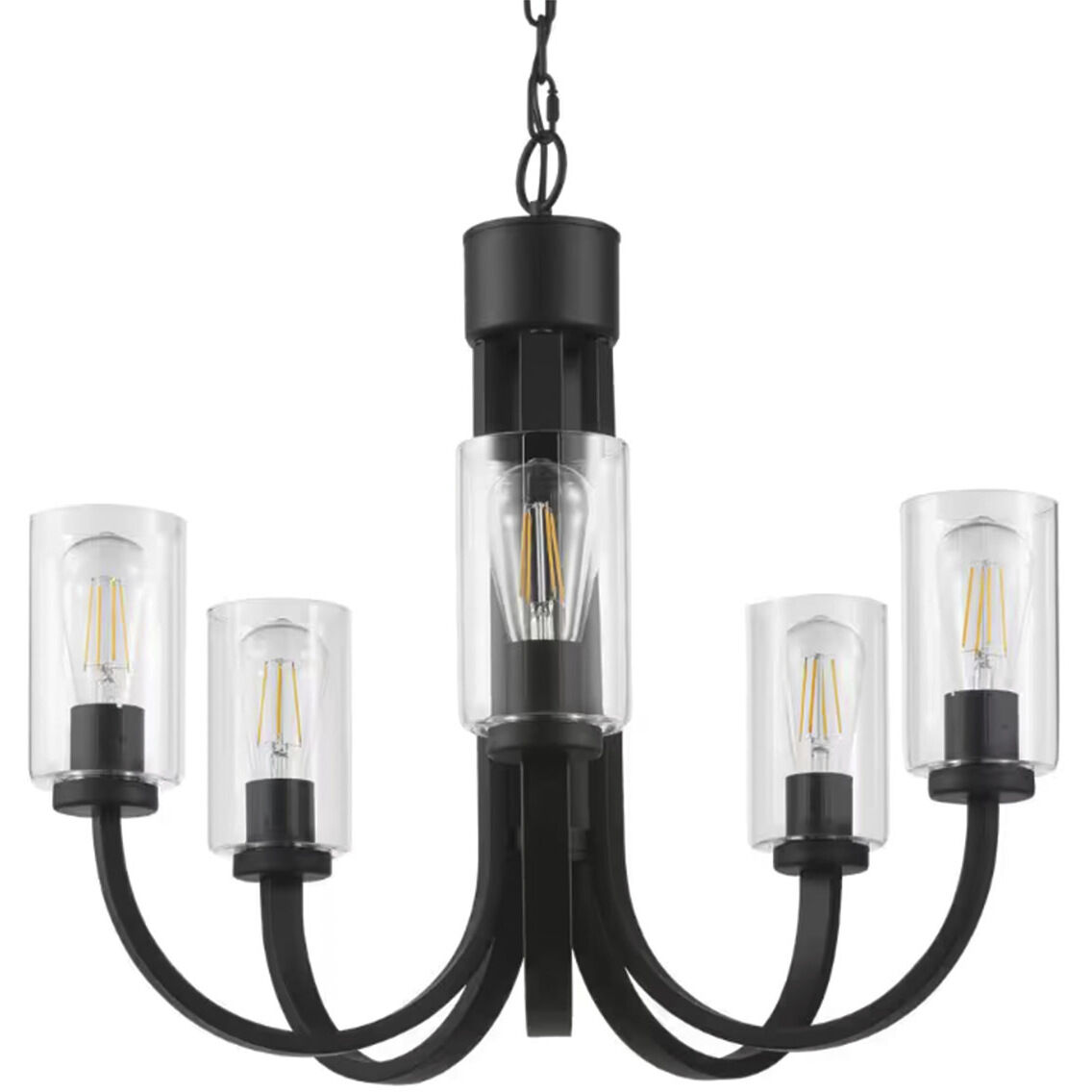 Melina 5 Light 24 inch Matte Black Chandelier Ceiling Light