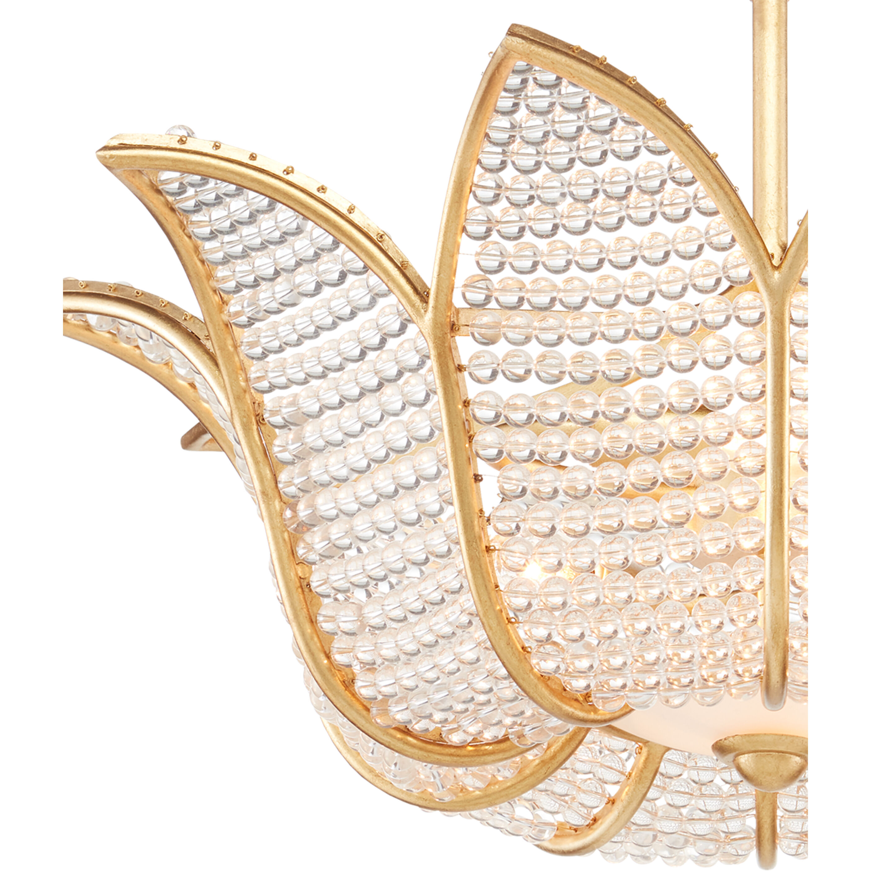 Bebe 3 Light 26.75 inch Contemporary Gold Leaf/Clear Chandelier Ceiling Light