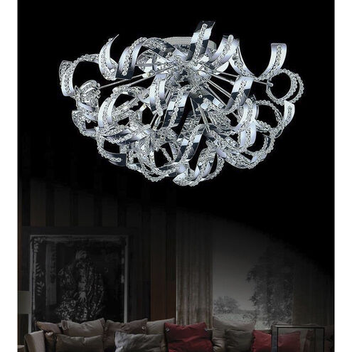 Swivel 9 Light 18 inch Chrome Flush Mount Ceiling Light