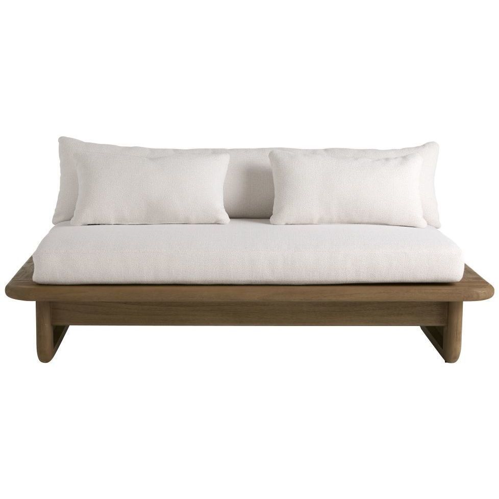 Fargo Shale and Weathered Teak Outdoor Settee