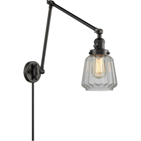 Chatham 30 inch 60.00 watt Matte Black Swing Arm Wall Light, Franklin Restoration