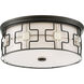 ML LED 16 inch Dark Gray/Polished Nickel Flush Mount Ceiling Light in Dark Gray with Polished Nickel