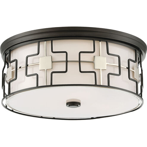 ML LED 16 inch Dark Gray/Polished Nickel Flush Mount Ceiling Light in Dark Gray with Polished Nickel