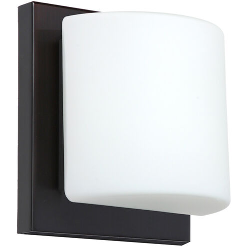 Paolo 1 Light 5 inch Bronze ADA Mini Sconce Wall Light in Halogen, Opal Matte Glass