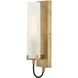 Ryden 1 Light 4.5 inch Heritage Brass Sconce Wall Light in Etched White