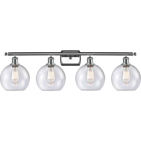 Ballston Athens 4 Light 36 inch Polished Chrome Bath Vanity Light Wall Light in Seedy Glass, Ballston