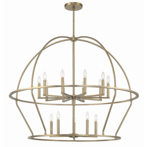 Abbott 15 Light 48 inch Vibrant Gold Chandelier Ceiling Light