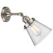 Franklin Restoration Small Cone LED 6.25 inch Brushed Satin Nickel Sconce Wall Light in Seedy Glass, Franklin Restoration
